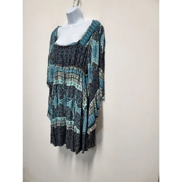 Free People Heart of Gold Mini Dress S charcoal combo - Picture 3 of 10